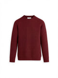 Men's Travel Merino Lightweight Waffle Crewneck - Deep Red