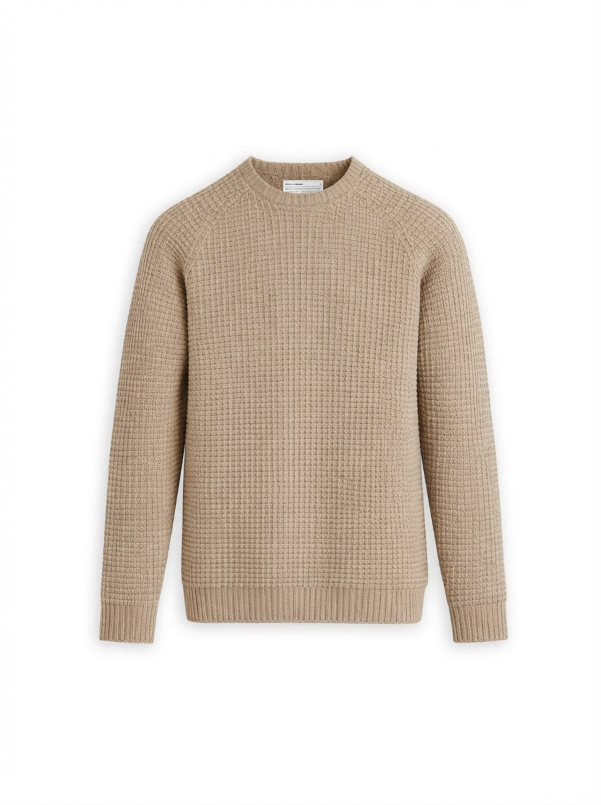 Men's Travel Merino Lightweight Waffle Crewneck - Ivory