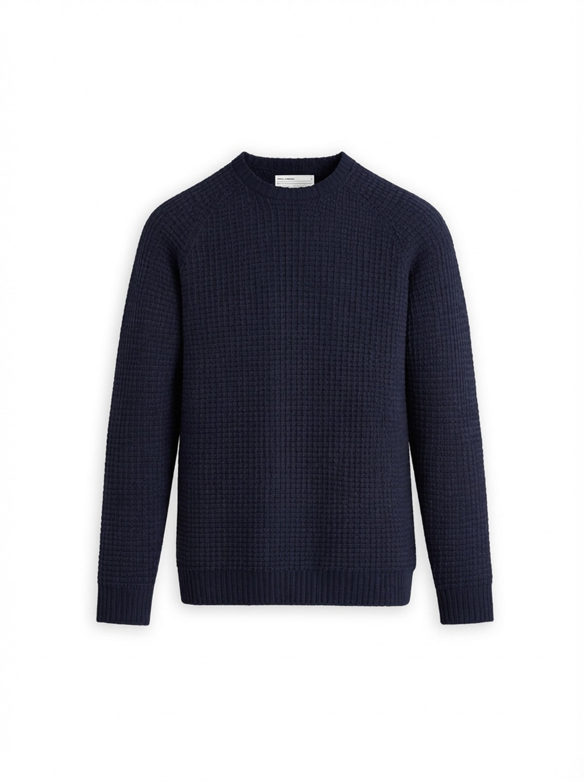 Men's Travel Merino Lightweight Waffle Crewneck - Navy