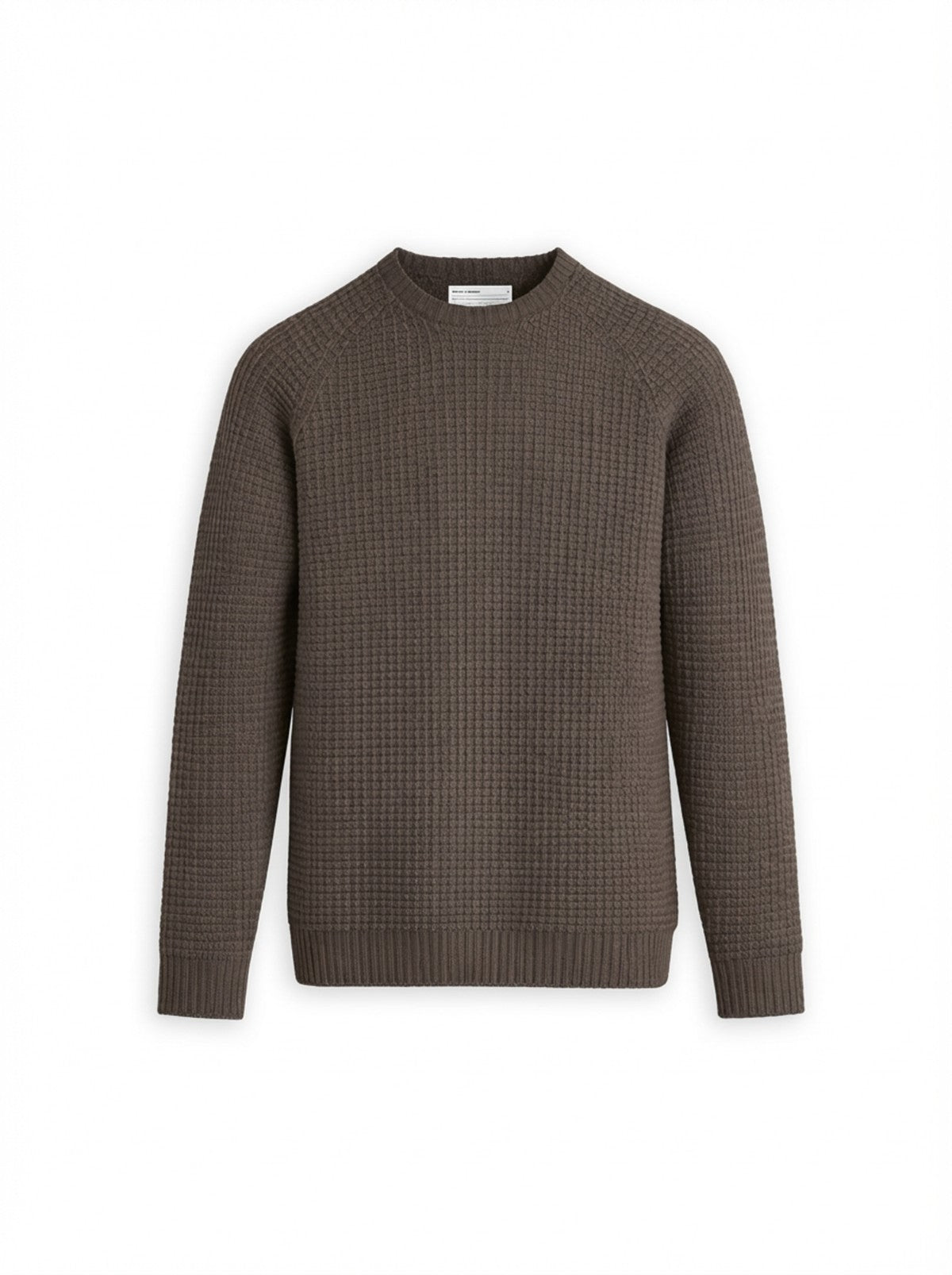 Men's Travel Merino Lightweight Waffle Crewneck - Warm Grey