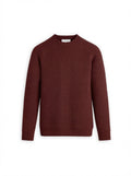 Men's Travel Merino Lightweight Waffle Crewneck - Merlot