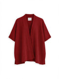 Women's Travel Merino Poncho Wrap - Deep Red
