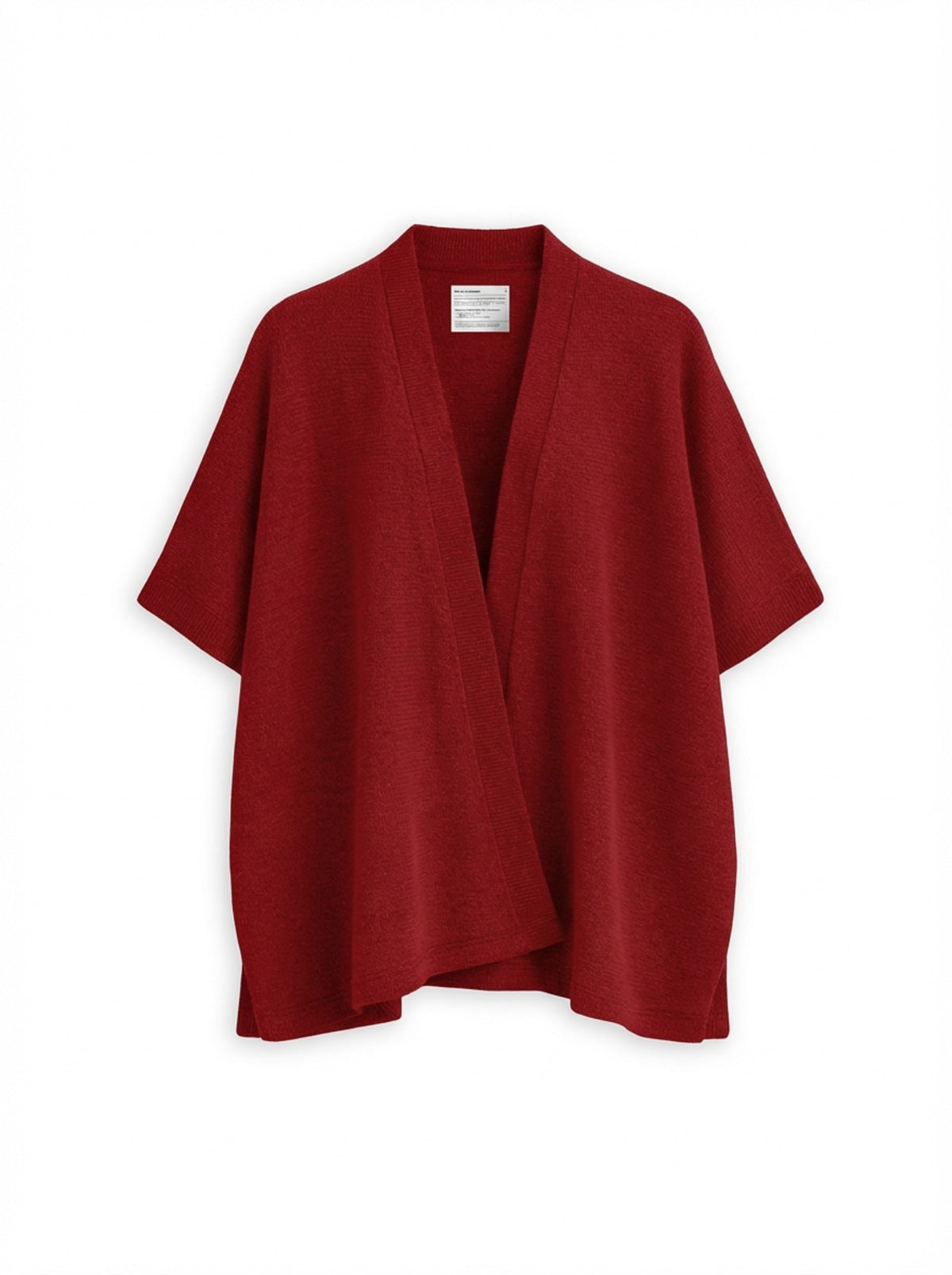 Women's Travel Merino Poncho Wrap - Deep Red