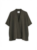 Women's Travel Merino Poncho Wrap - Dark Green Brown