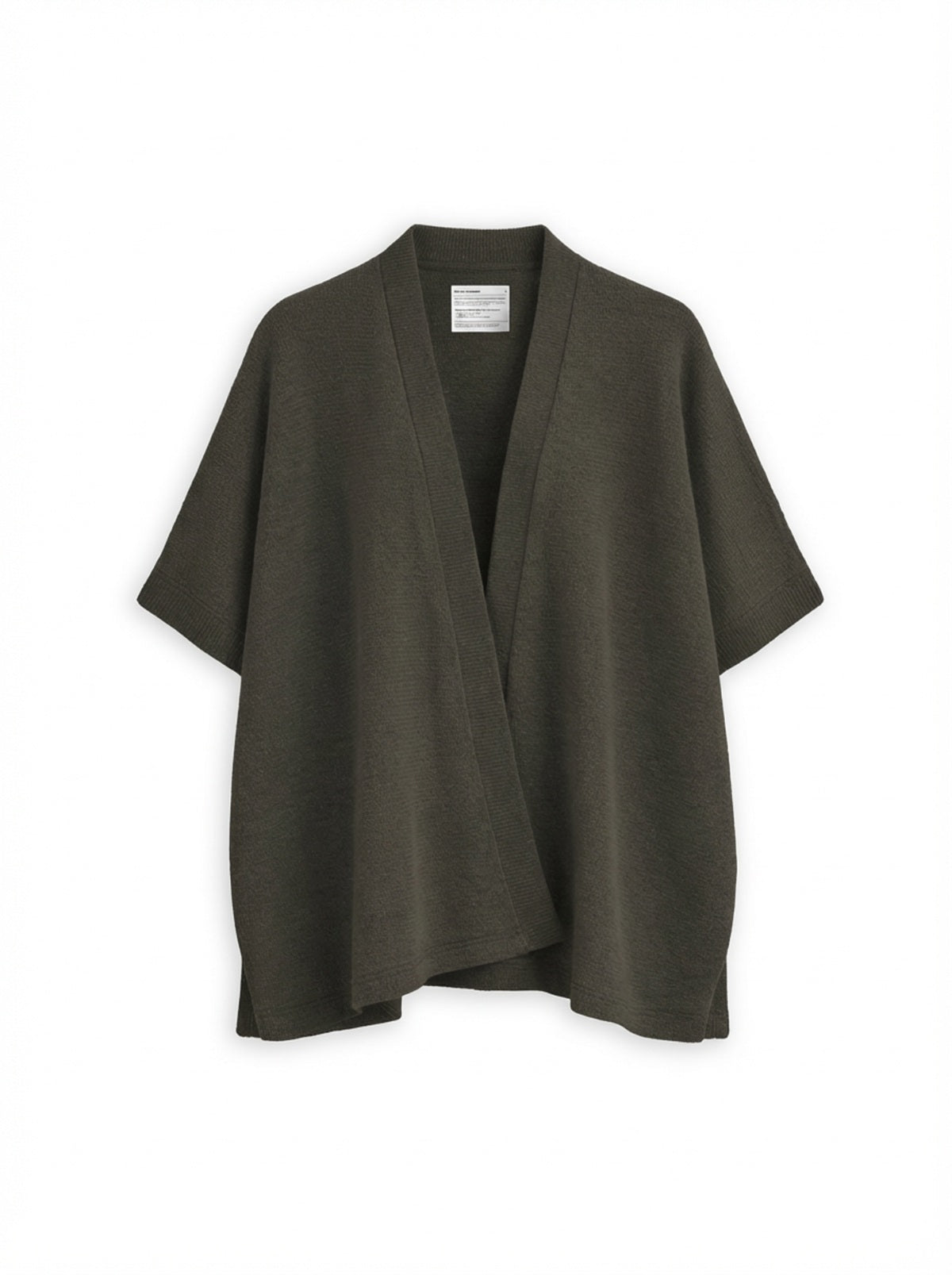Women's Travel Merino Poncho Wrap - Dark Green Brown