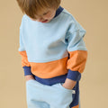 KIDLY by MORI Colourblock Sweatshirt - Blue & Orange