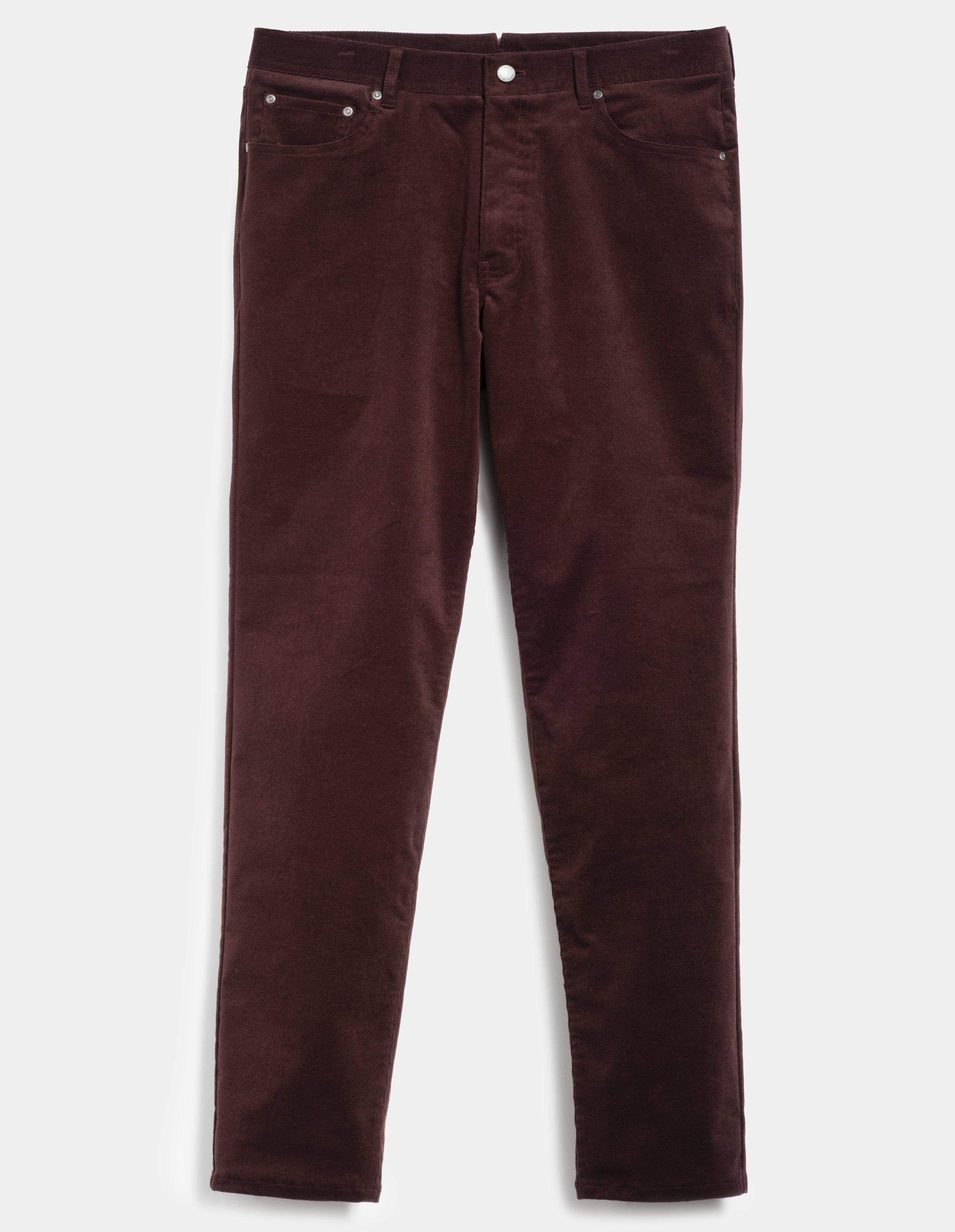 Stretch Corduroy Five Pocket - Mini Ribbed Burgundy