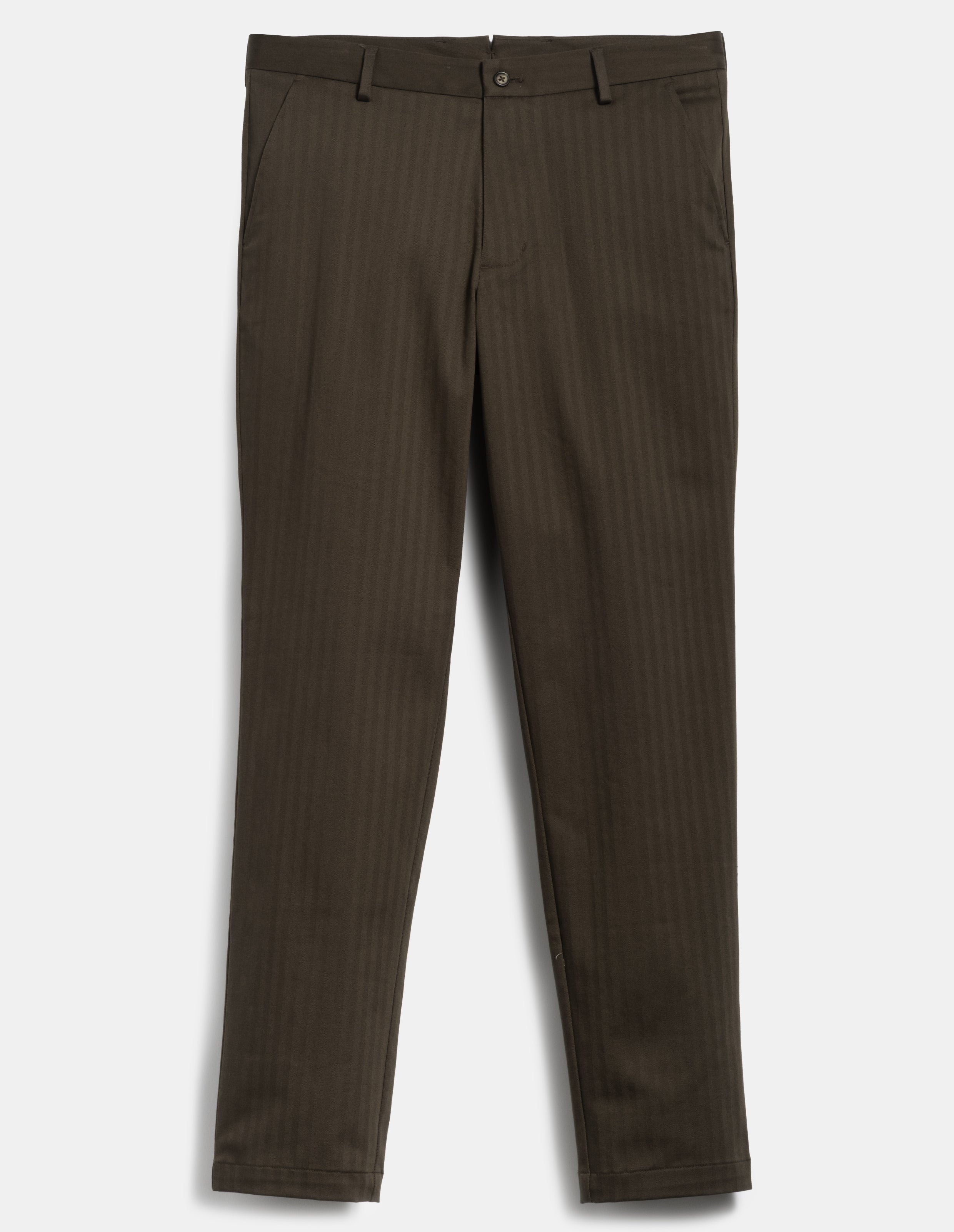 Cotton Stretch Herringbone Chino - Oak