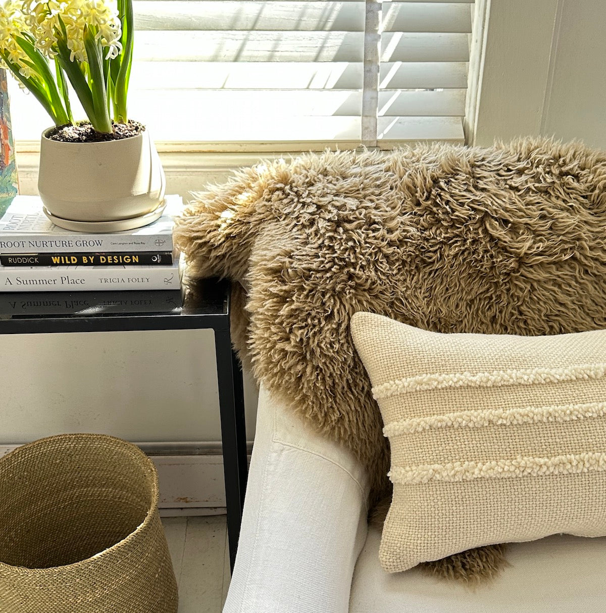 Triple Stripe Wool Pillow, 13" x 21"