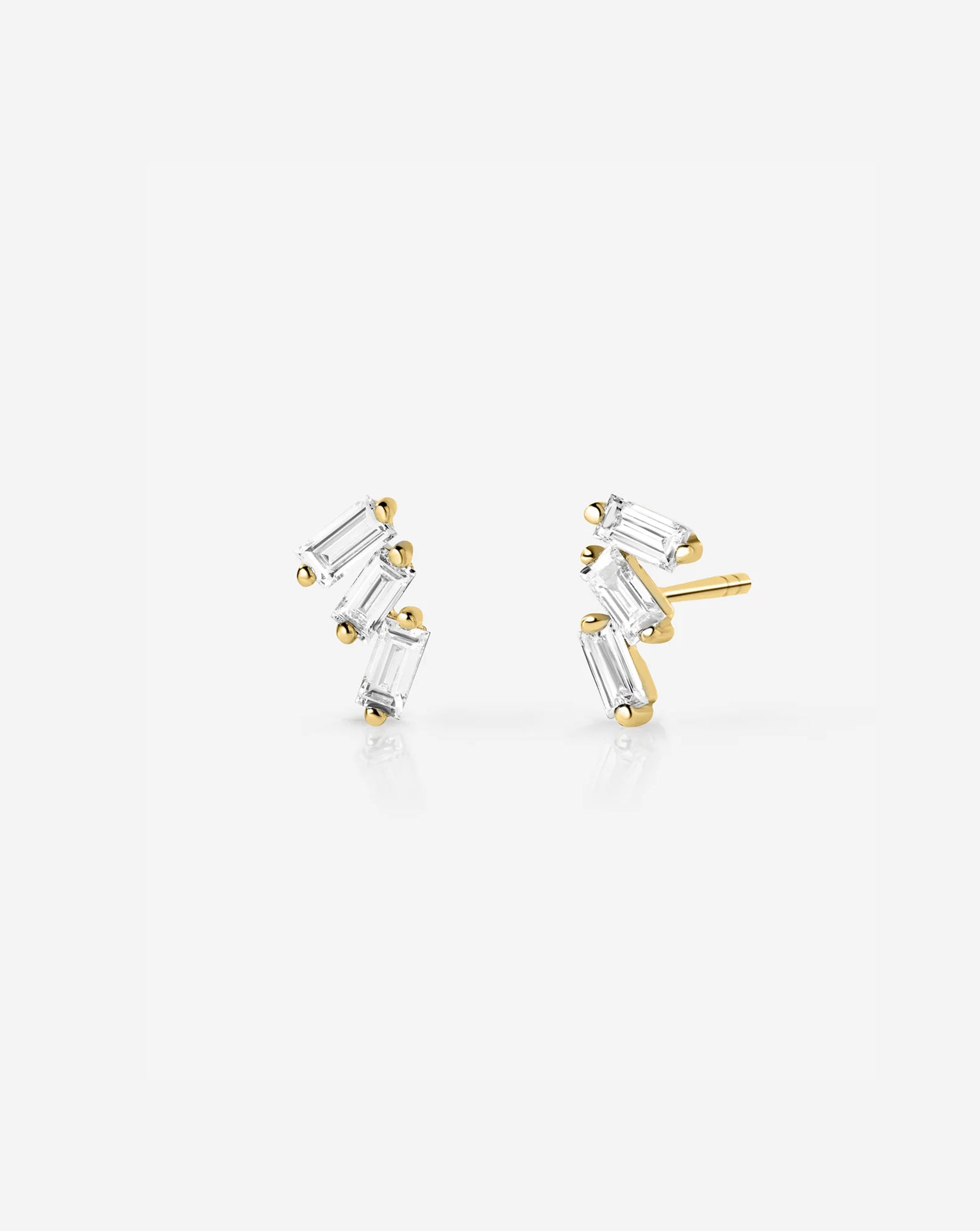 Triple Baguette Lab Diamond Studs