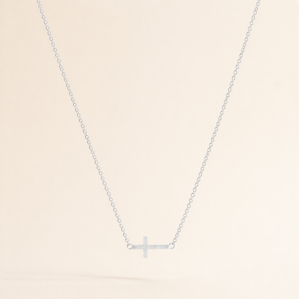 Faith Sideways Cross Necklace