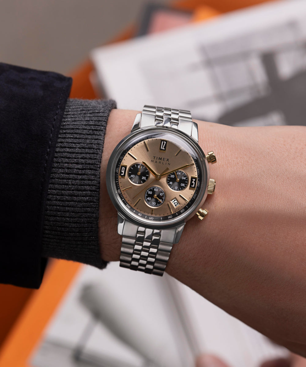 Marlin® Chronograph Tachymeter 40mm Stainless Steel Bracelet Watch