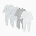 Teal Stripe Zip-Up Sleepsuit 4 Pack