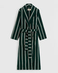 Classic Bathrobe in Forest Green Stripes