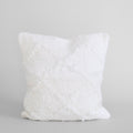 Upcycled Linen Pillow in White, 24 x 24