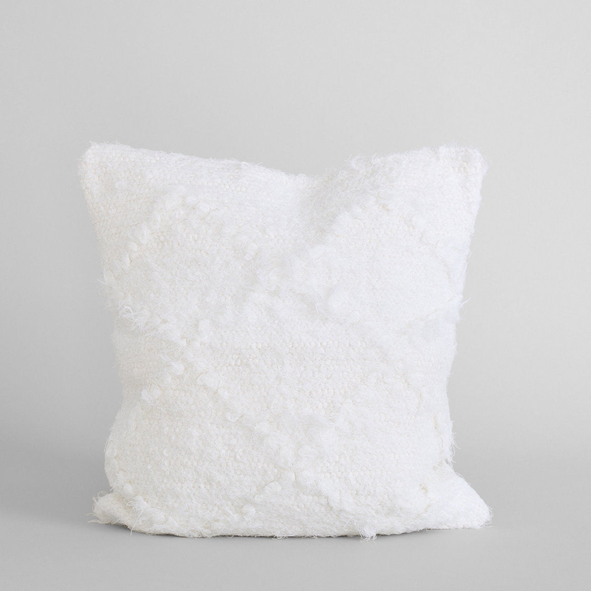 Upcycled Linen Pillow in White, 24 x 24