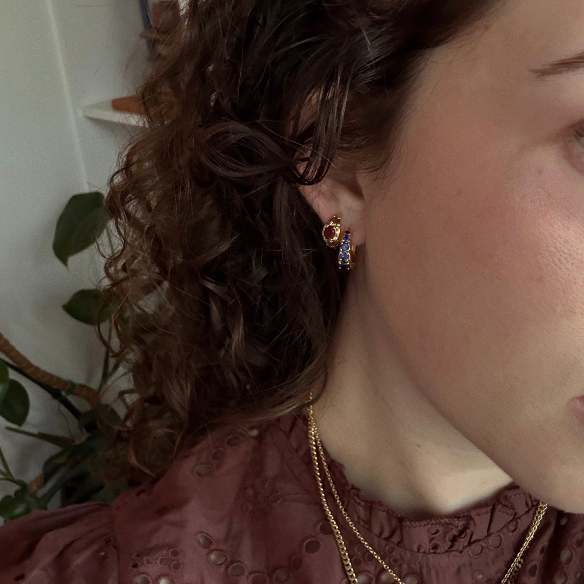 Sapphire Soliloquy Huggie Hoops