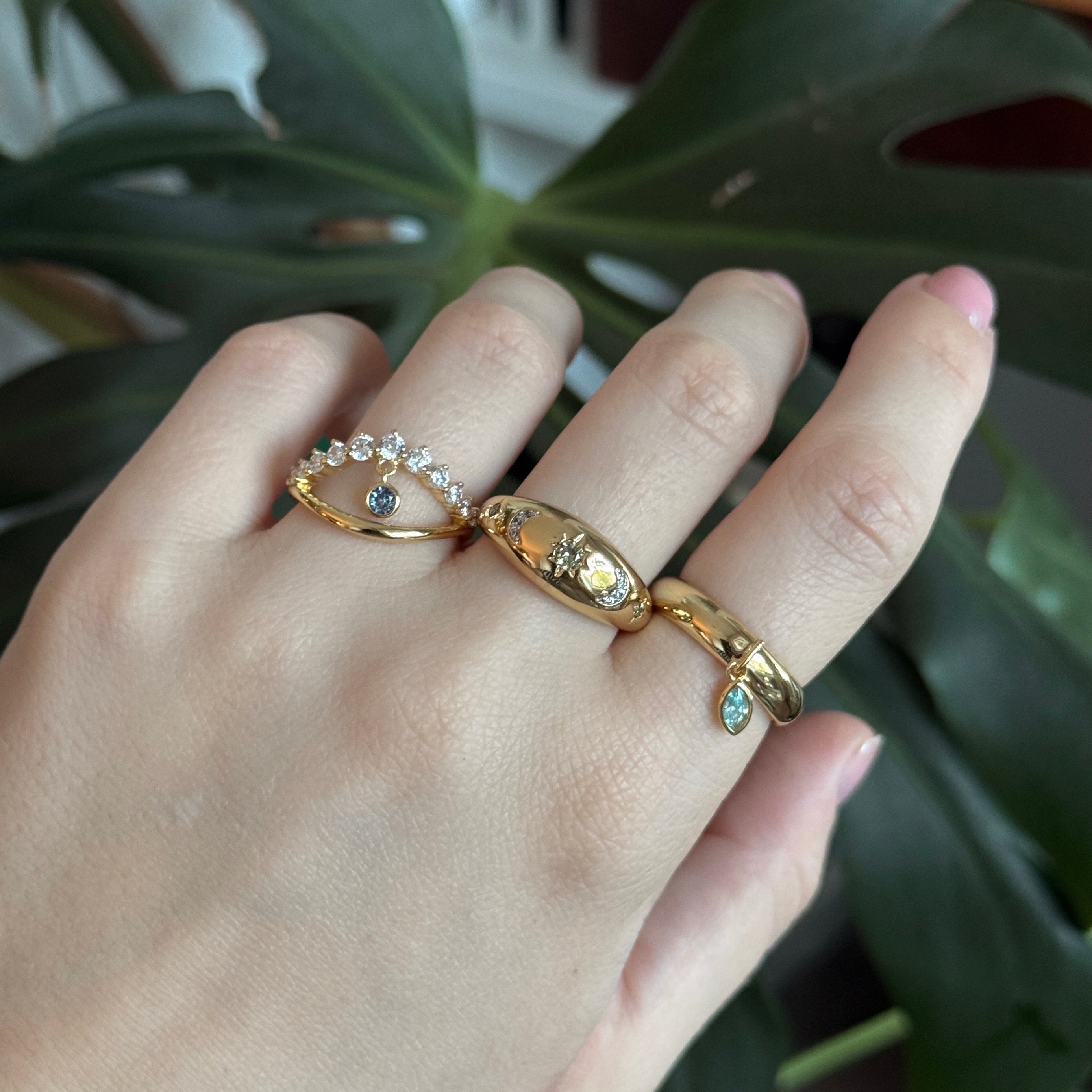 Classic Shimmer Charm Ring