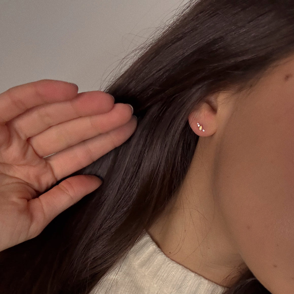 Solid Gold Opal Constellation Flat Back Studs