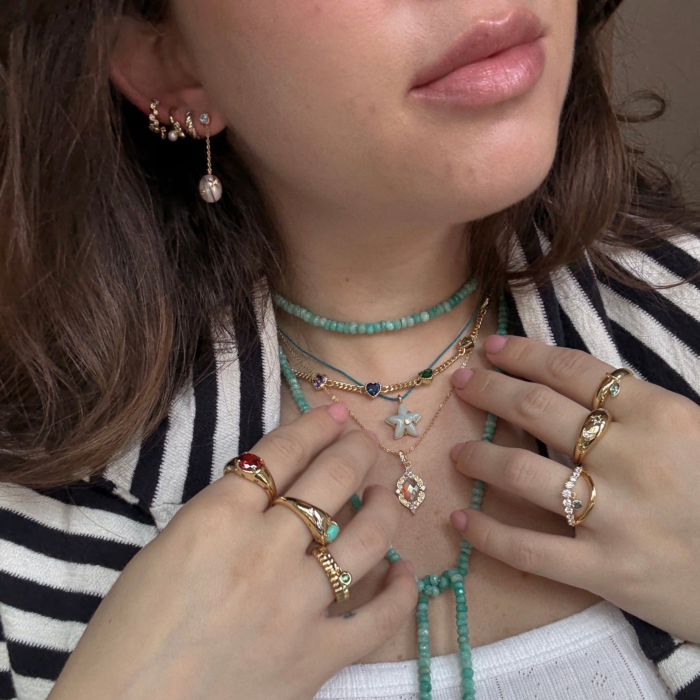Bold Fluted Charm Ring