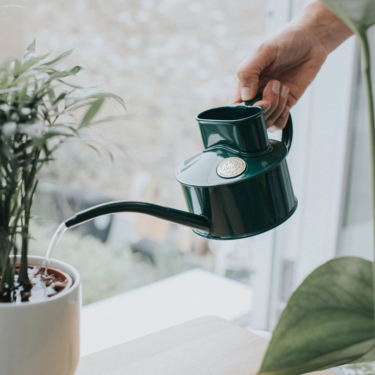 The Fazeley Flow Green - One Pint Metal Watering Can