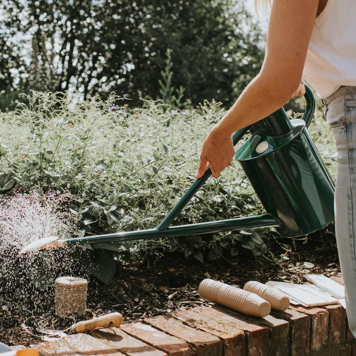 The Warley Fall Green Metal Watering Can