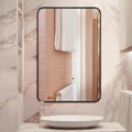 Rounded Corner Mirror with Metal Frame