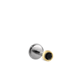Scalloped Set Black Diamond Threaded Stud Earring With Titanium Backing