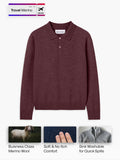 Men's Travel Merino Polo Sweater - Merlot