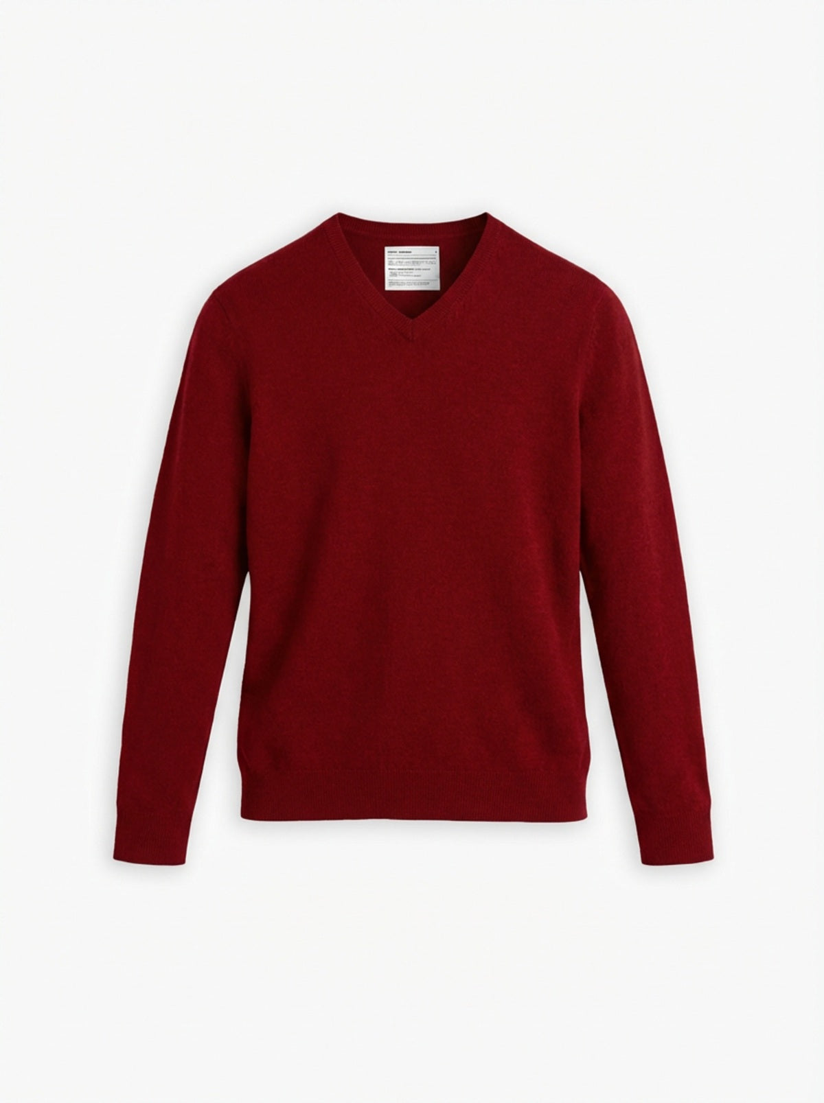 Men's Travel Merino V-Neck Sweater - Deep Red