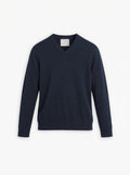 Men's Travel Merino V-Neck Sweater - Denim Blue