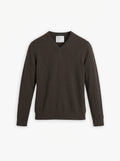 Men's Travel Merino V-Neck Sweater - Warm Grey