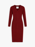 Women's Travel Merino Long Sleeve Dress - Deep Red