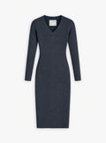 Women's Travel Merino Long Sleeve Dress - Demim Blue