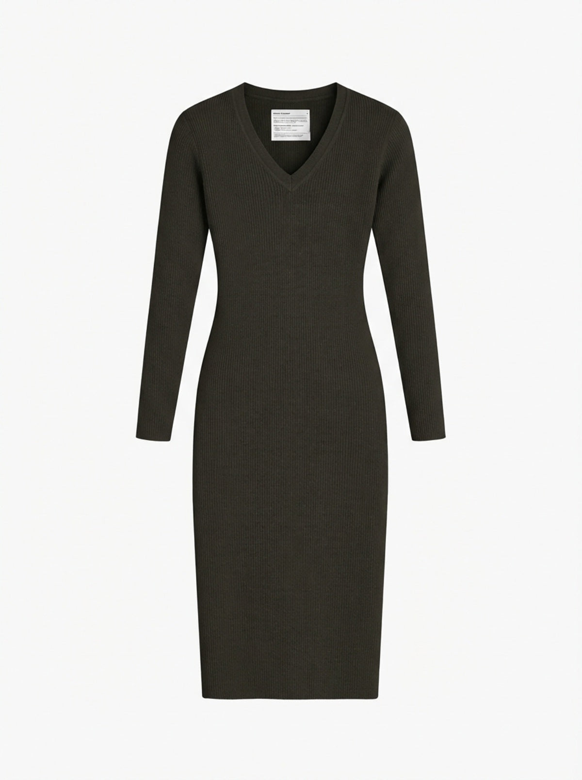 Women's Travel Merino Long Sleeve Dress - Dark Green Brown