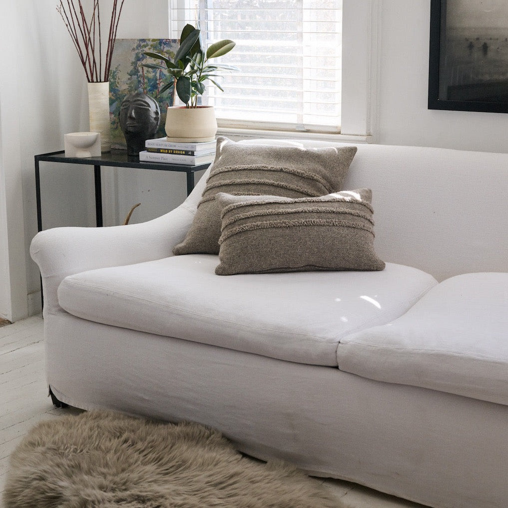 Triple Stripe Wool Pillow, 13" x 21"
