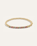 Tribute Beaded Stretch Bracelet | Gold with Rainbow Pavé