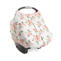 Cotton Muslin Car Seat Canopy - Watercolor Roses
