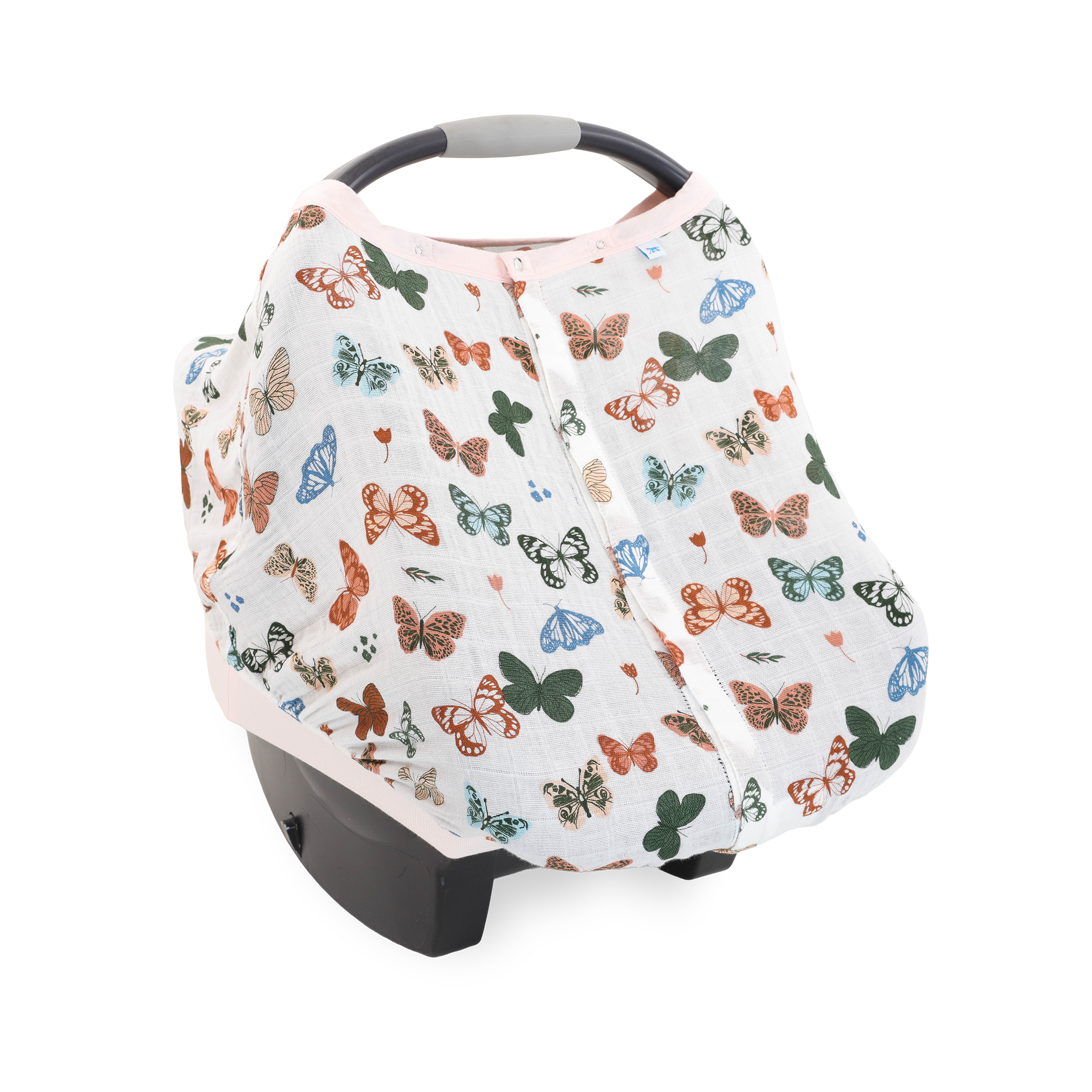 Cotton Muslin Car Seat Canopy - Butterflies