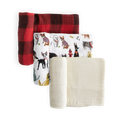 Cotton Muslin Swaddle Blanket 3 Pack - Woof