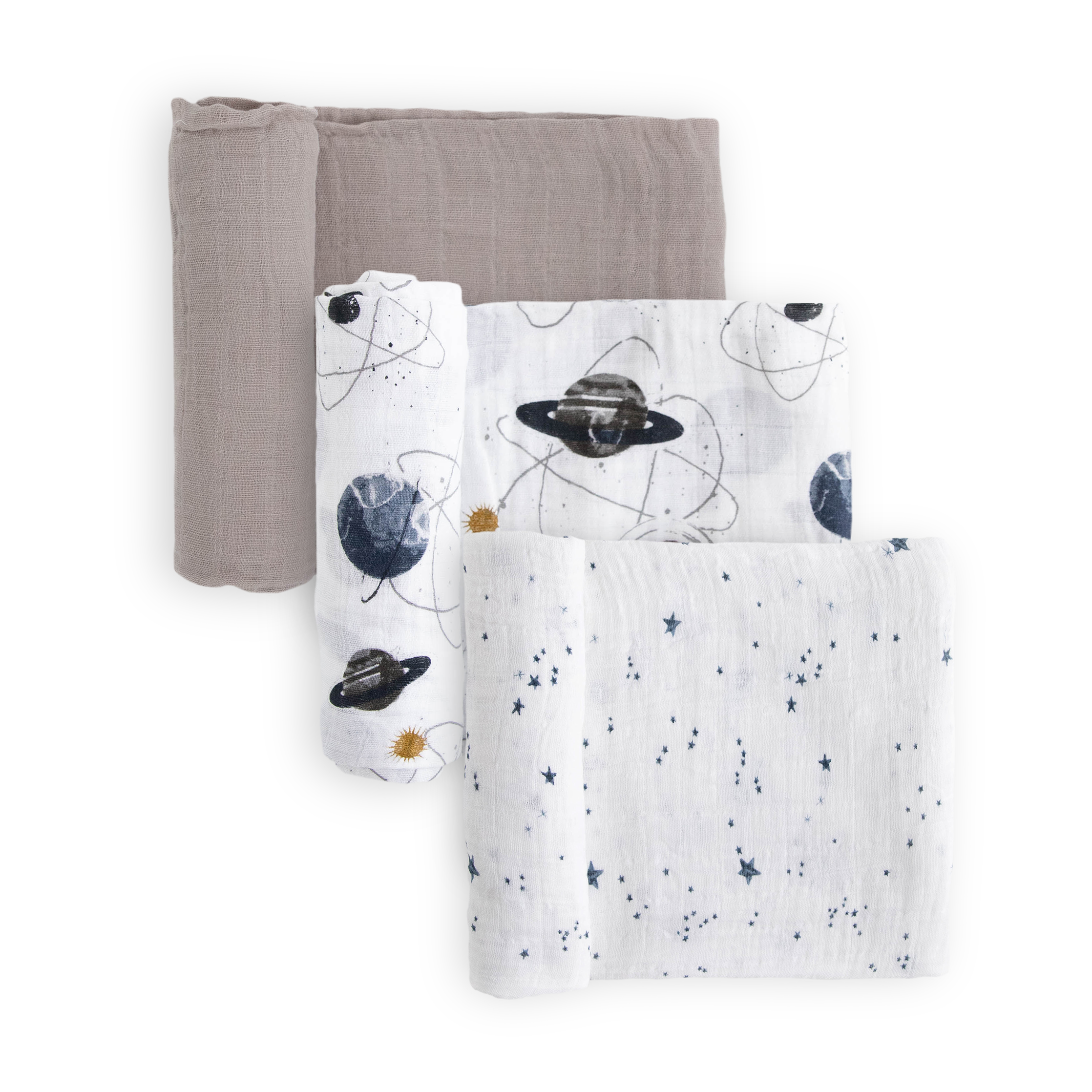 Cotton Muslin Swaddle Blanket 3 Pack - Planetary 2