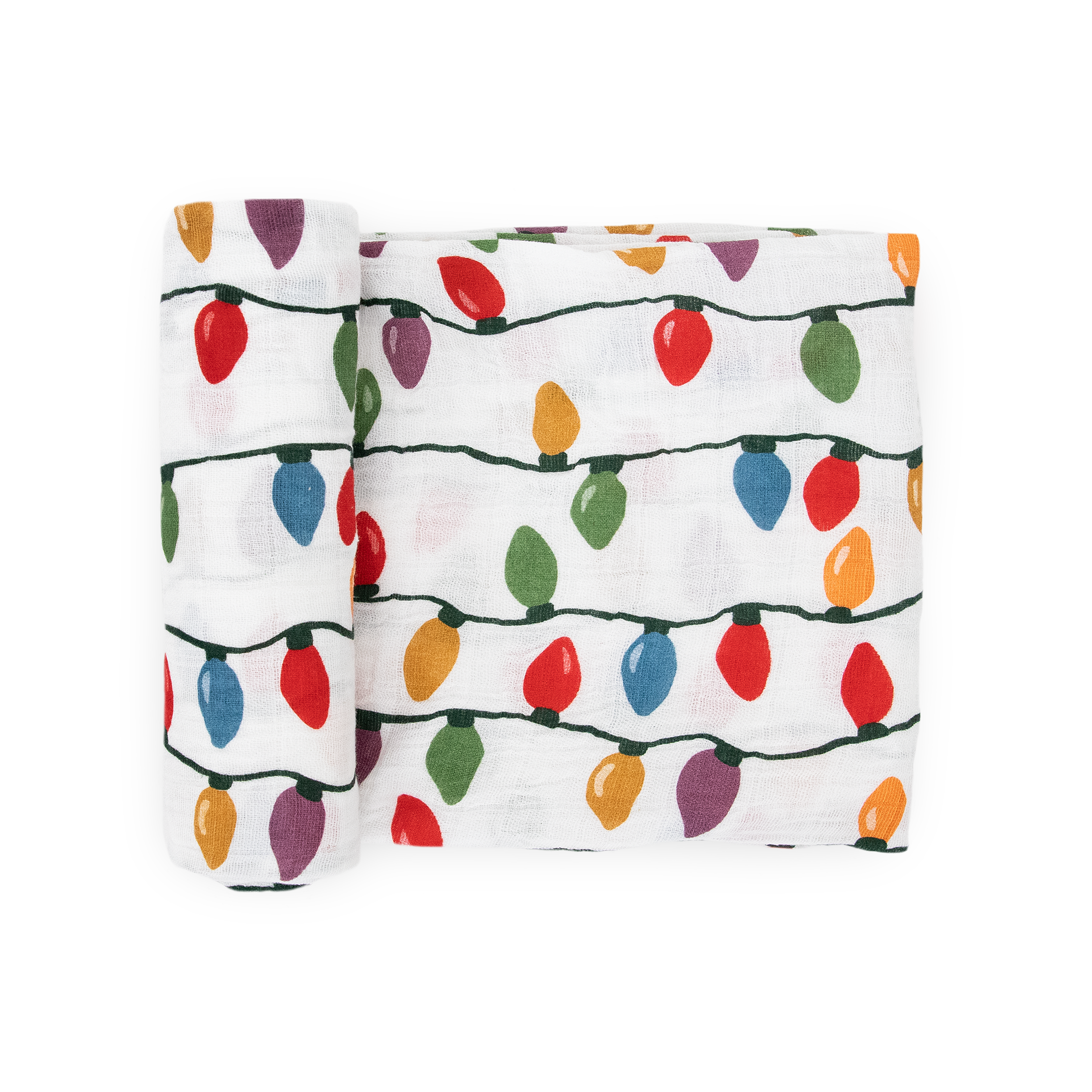 Cotton Muslin Swaddle Blanket - Christmas Bulbs