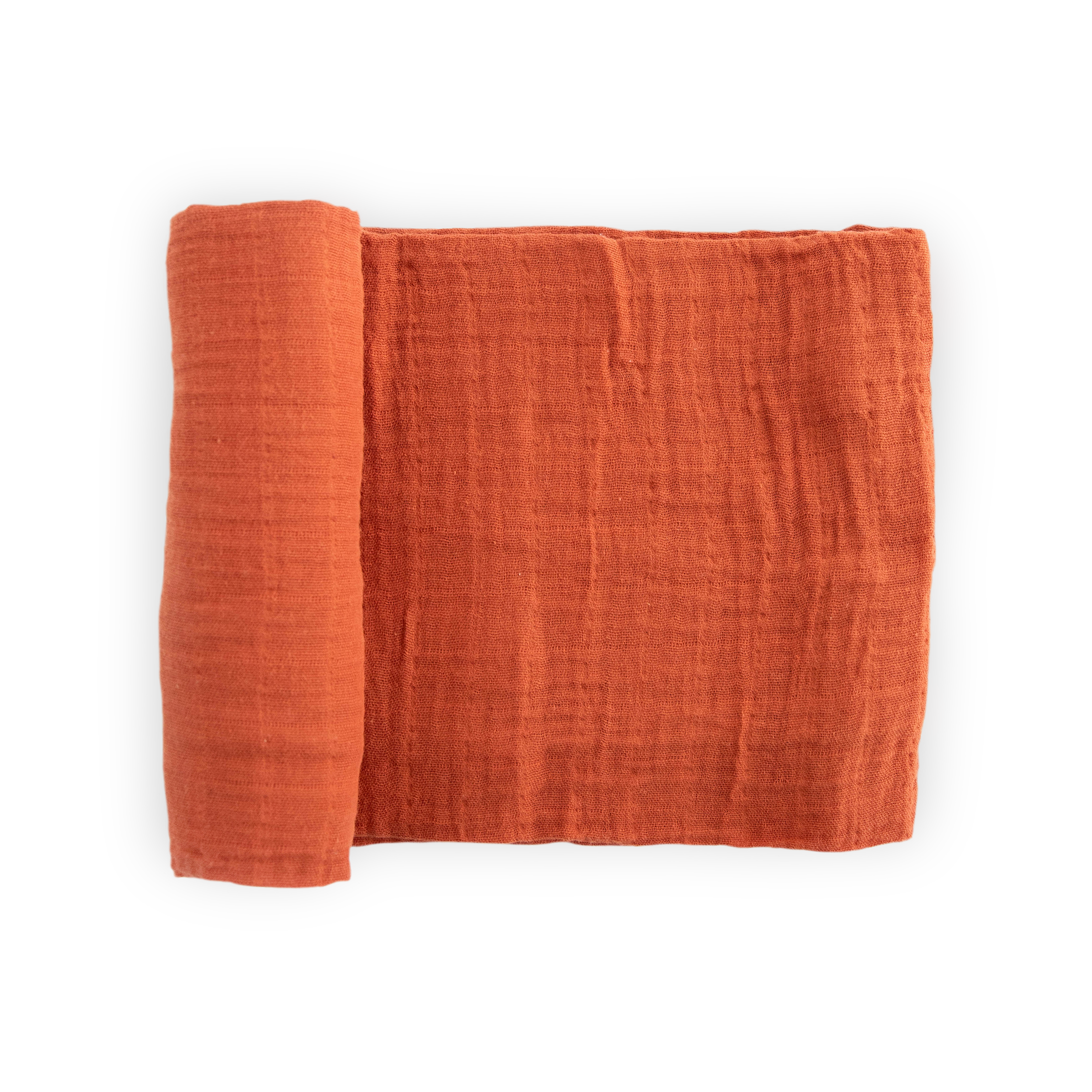 Cotton Muslin Swaddle Blanket - Rust