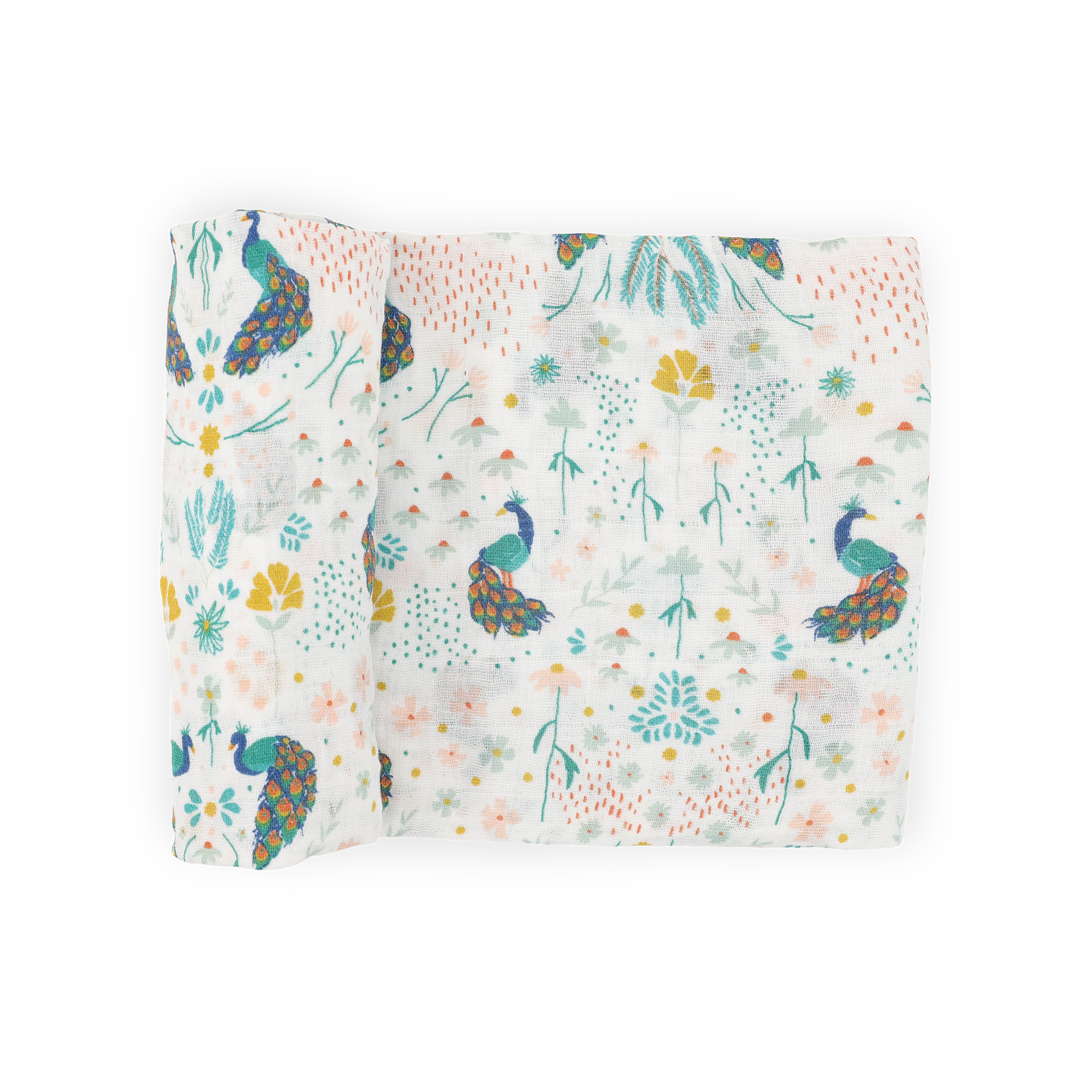 Cotton Muslin Swaddle Blanket - Peacock