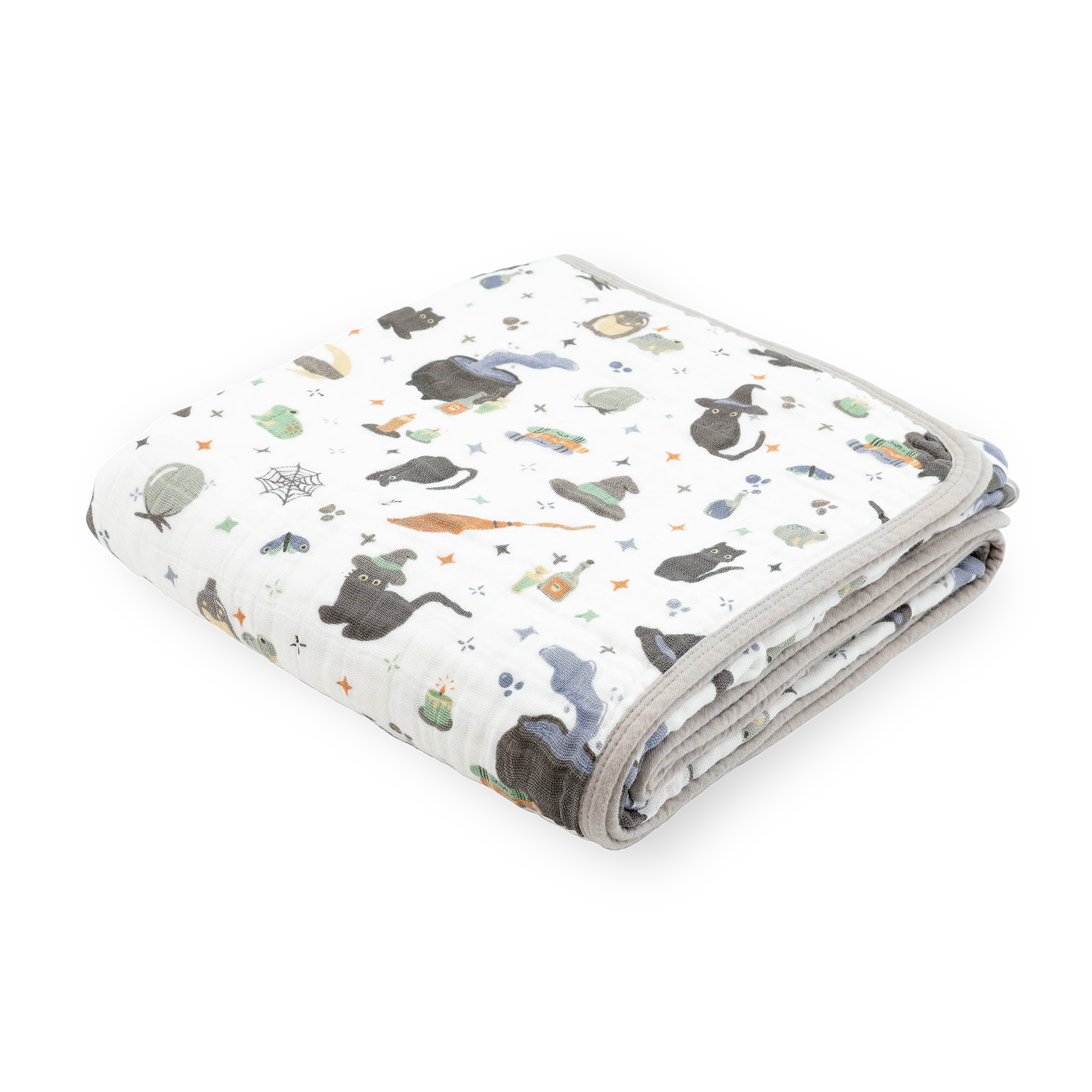 Original Cotton Muslin Quilt - Cats and Cauldrons