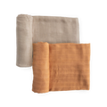 Deluxe Muslin Swaddle Blanket 2 Pack - Caramel