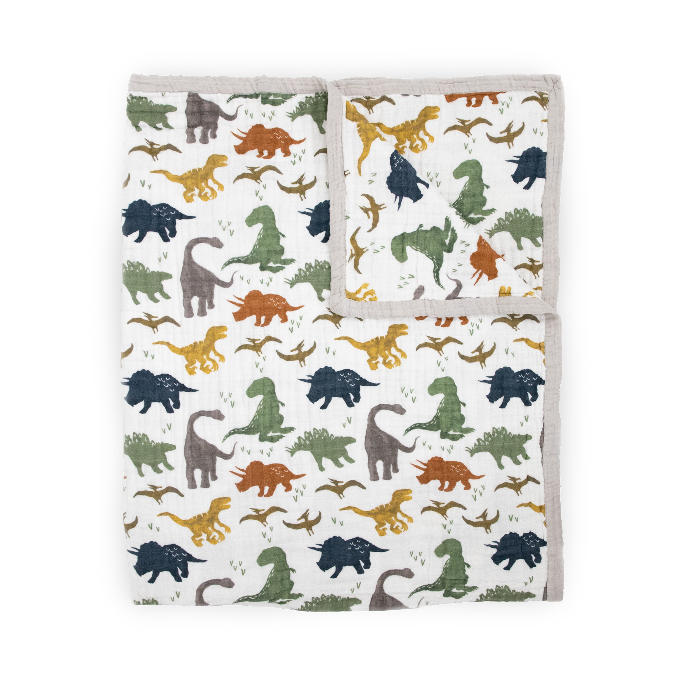 Cotton Muslin Quilted Throw - Dino Friends