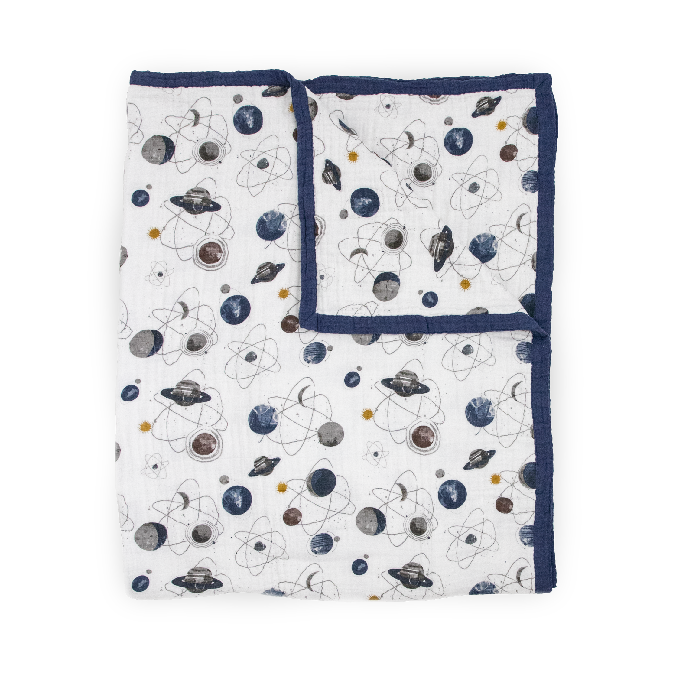 Cotton Muslin Quilted Throw - Planetary