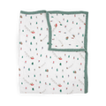 Cotton Muslin Quilted Throw - Powder Party