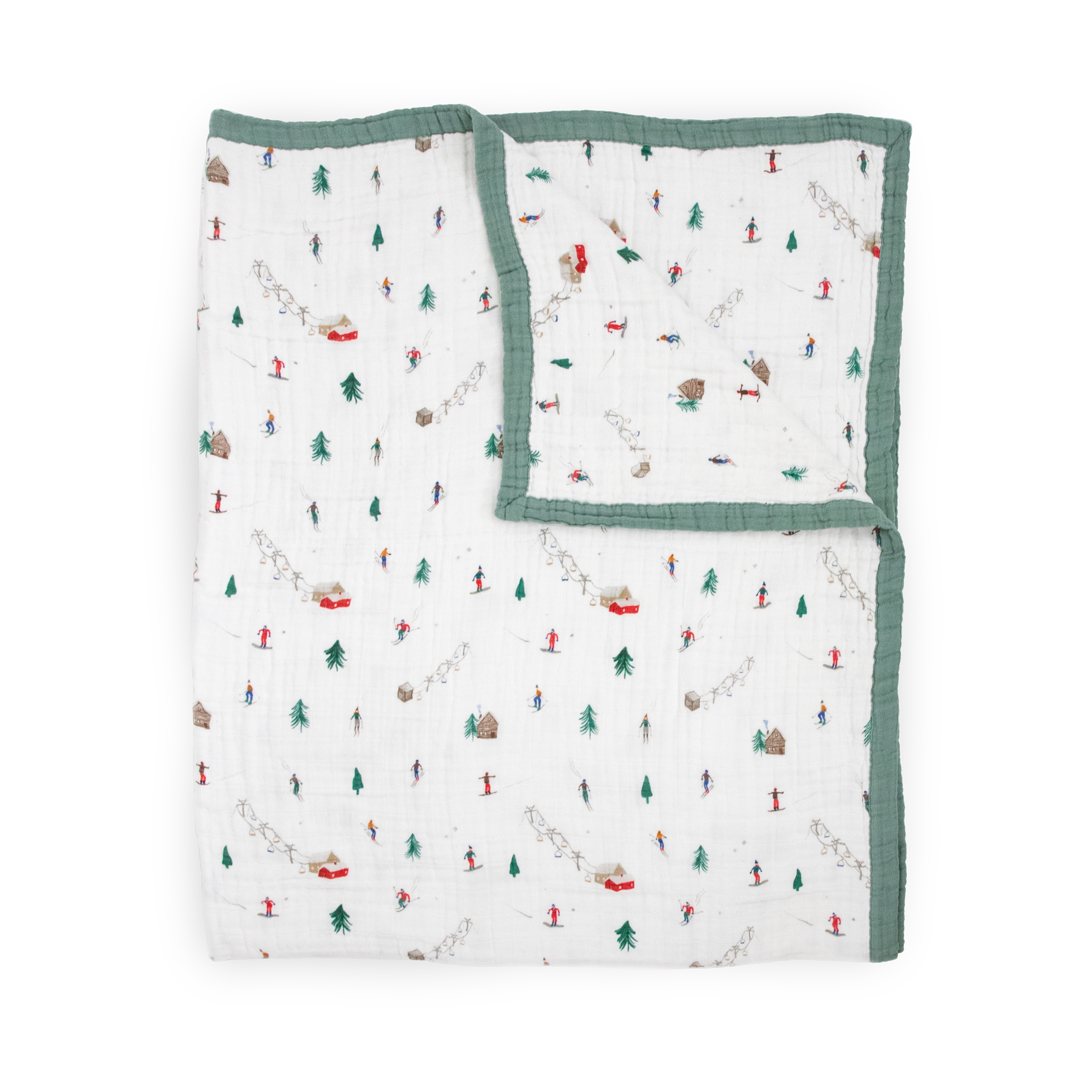 Cotton Muslin Quilted Throw - Powder Party
